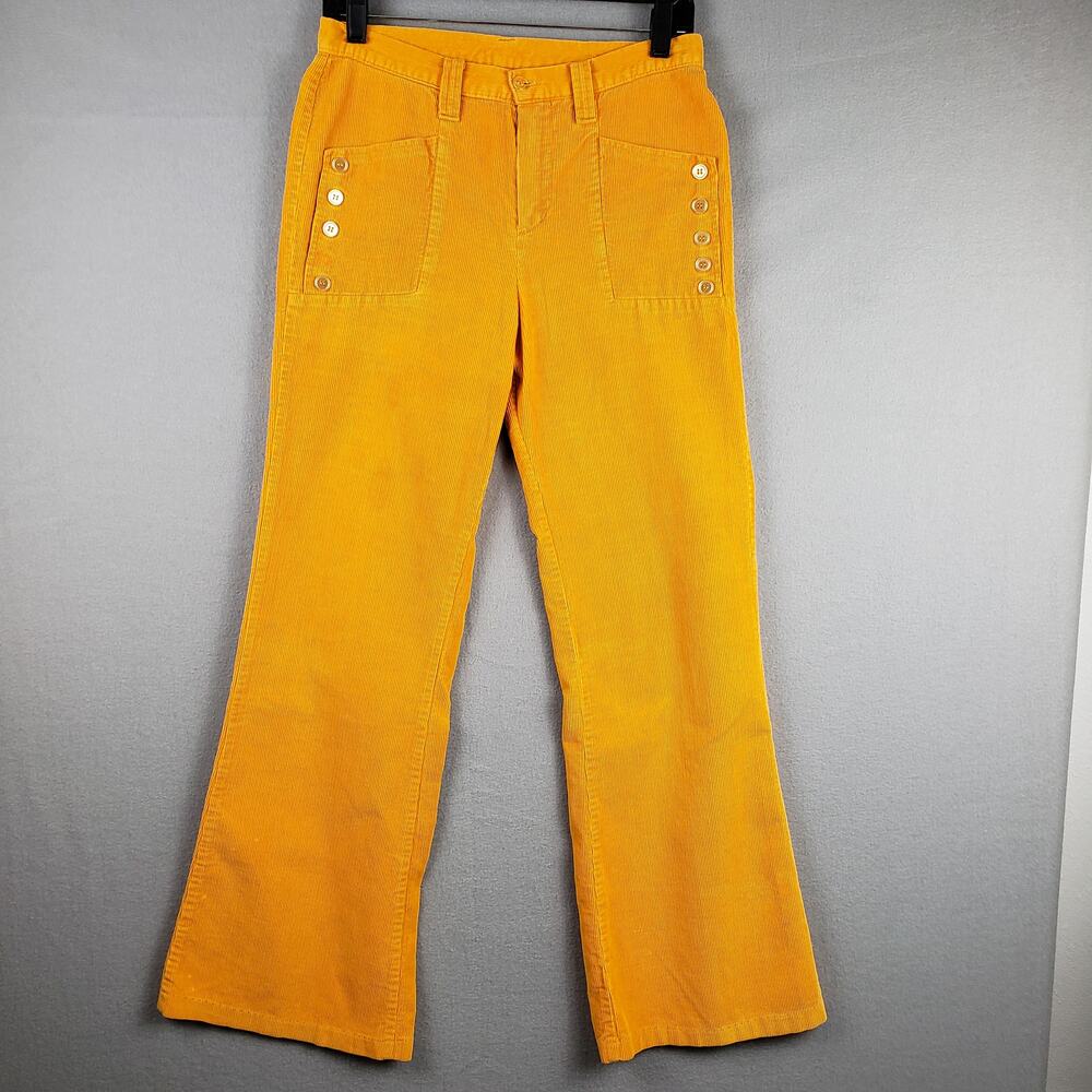 Vintage Sears Size 11 Bootcut Corduroy Pants Golden Yellow Boho Hippie Indie Mod